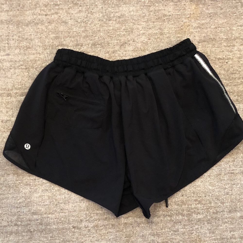 Black Lululemon Hotty Hot shorts. Size 10